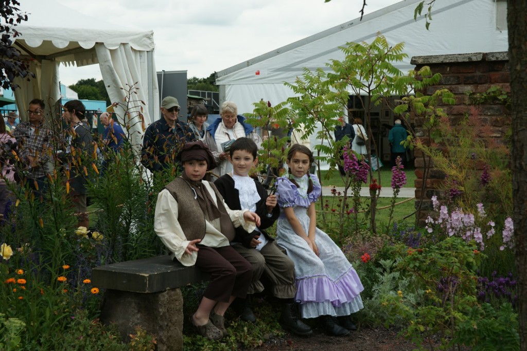 In costume as the main characters in their 'Secret Garden' plot at RHS Tatton Park Flower Show