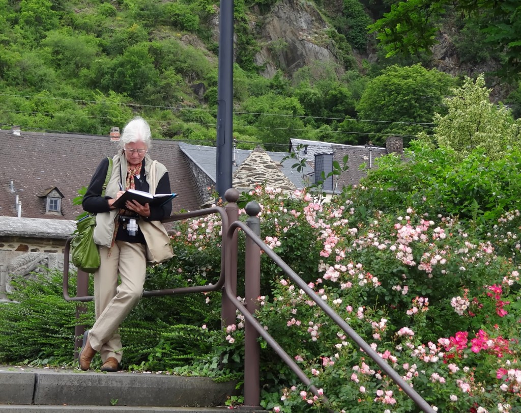 Enjoying a German rose-garden alongside the River Rhein