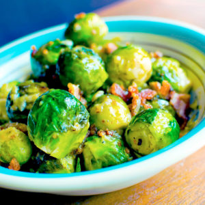 Brussels sprouts cooked with lardons