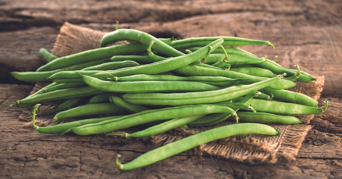 A bundle of climbing bean 'Cobra', from our pick of the best vegetable varieties.