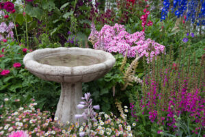 stone birdbath